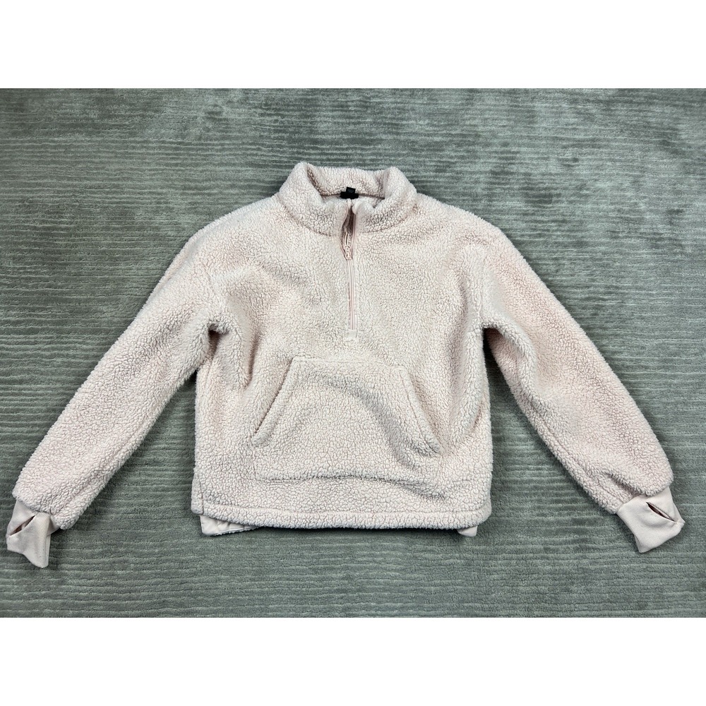 All In Motion Sweatshirt Girls XXL 18 Pink Fleece Pullover 1/4‎ Zip Plush
